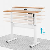 Electric Standing Desk (Bamboo, 120cm) | Two Tier, Sit-Stand Desk - Outlet 12