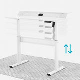 Electric Standing Desk (White, 120cm) | Two Tier, Sit-Stand Desk