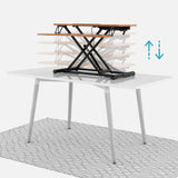 Standing Desk Converter (Bamboo-Black, 80cm) | Sit-Stand Desk