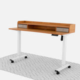 Bureau électrique assis-debout (Bambou, 140 cm) | Tiroirs, bureau assis-debout