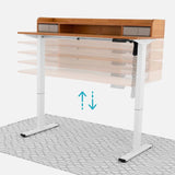 Bureau électrique assis-debout (Bambou, 140 cm) | Tiroirs, bureau assis-debout