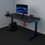 Core 140 Gaming Desk | LEDs, Headphone & Drink Mounts (Carbon Fibre Black, 140cm) Gaming Desk - Jacob Bek Gaming