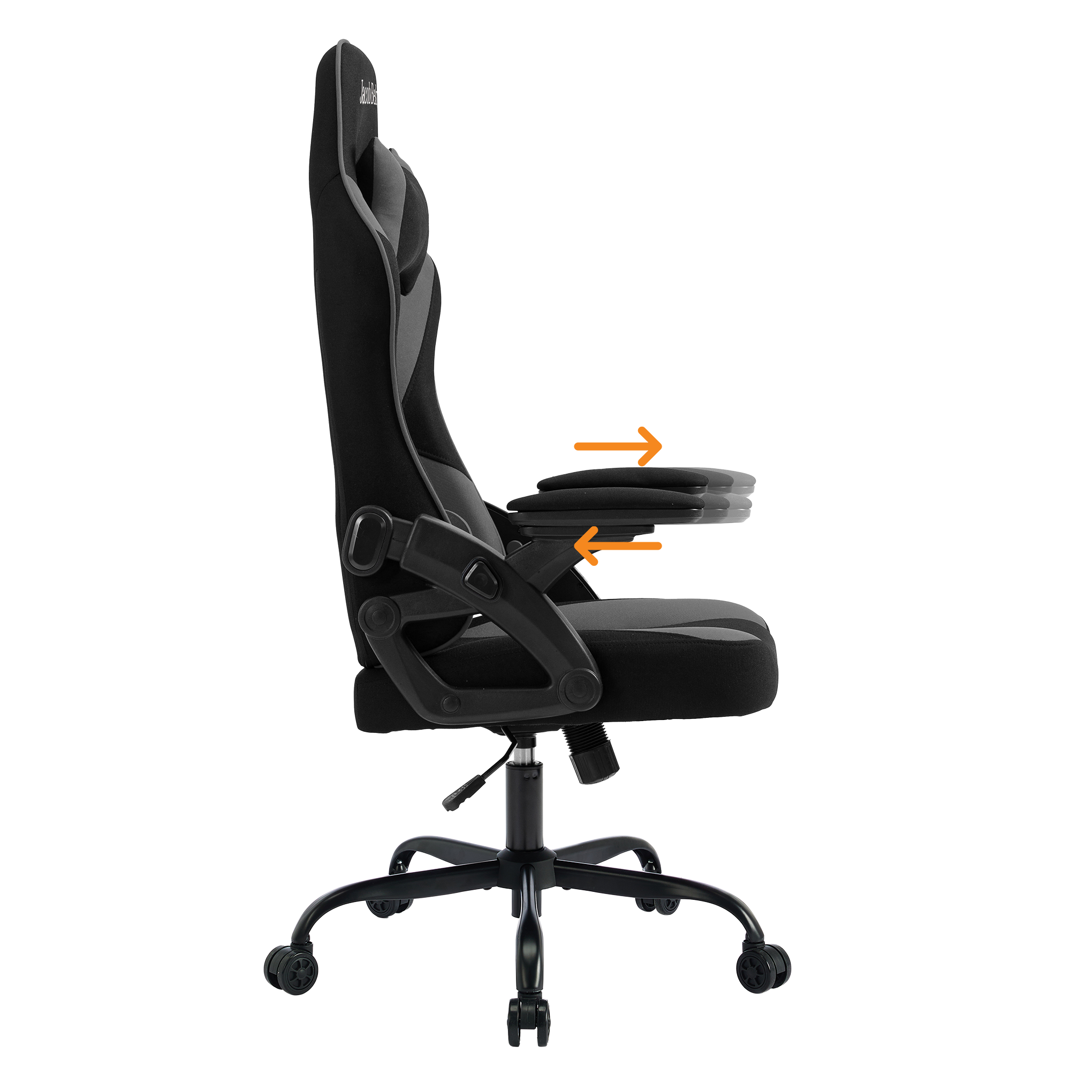 Gaming Chair Ergonomic (Guardian Grey) | Reclining, Adjustable Arms Gaming Chair - Jacob Bek Gaming