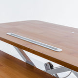Conversor de escritorio de pie (Bambú-Blanco, 80 cm) | Escritorio ajustable